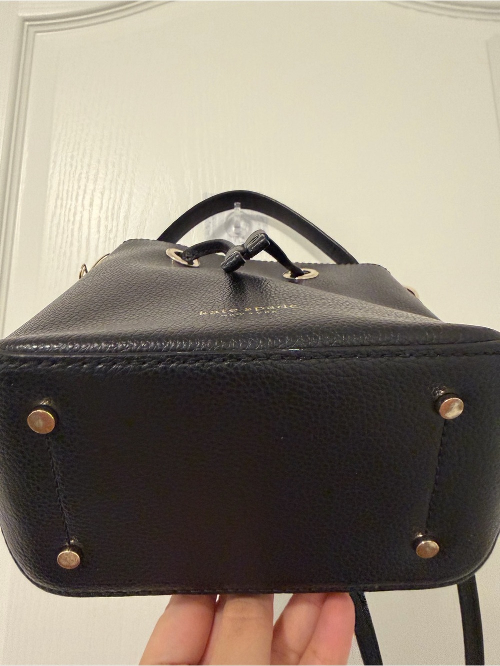kate spade Black Pebbled Leather Drawstring Crossbody Bucket Bag - Picture 2 of 8